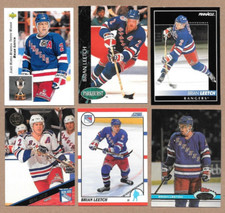 Brian Leetch 6 fun cards 1992-93 Pinnacle & Parkhurst, 1990-91 Score & more