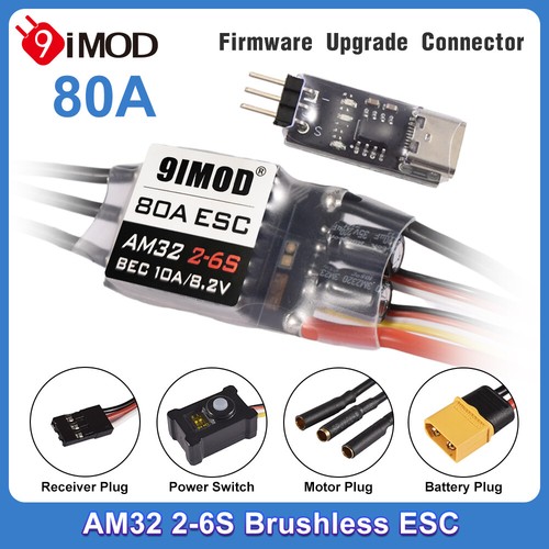 9IMOD AM32 80A Brushless BEC 5.2-8.2V for 1/8 1/10 RC Car Axial SCX10 TRX4 TRX6 - Picture 2 of 24