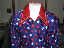 Girls L M star western show shirt pleasure horsemanship leadline WOW