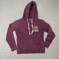 Pink by Victoria s Secret Hoodie maroon 1/2 zip Women s Size S Long Sleeve