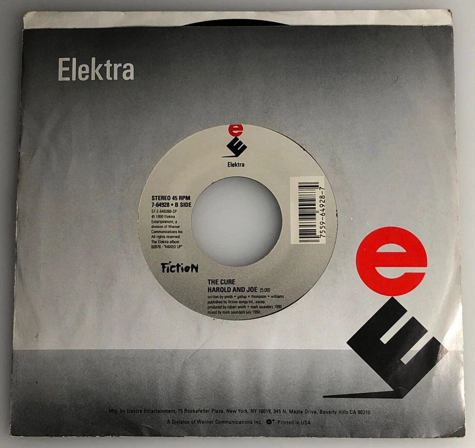 THE CURE / Never Enough & Harold and Joe / Elektra 1990 45rpm / Mint - Image 2 of 4