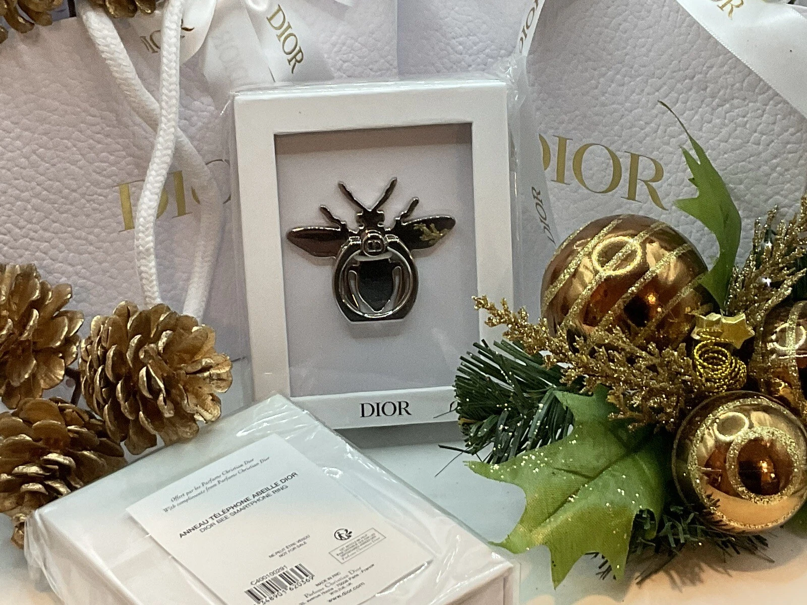 ?Authentique Support/Support Bague Smartphone DIOR • Argent • NEUF • Boîte DIOR ?
