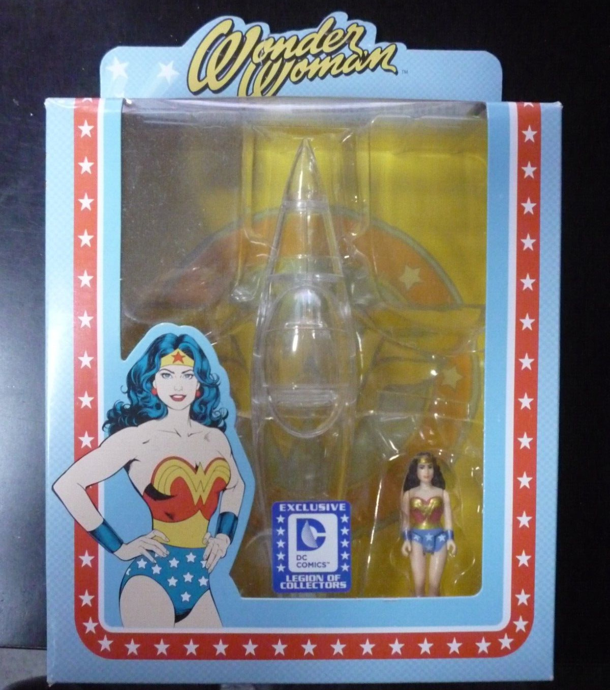 Wonder Woman Action Figure Invisible Jet Legion of Collector Exclusive and Pin