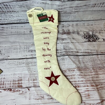 New Christmas Stocking Ivory With Red Accent  The Stockings Were Hung By The  