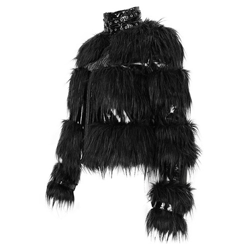 Diablo Moda Mujeres Chaqueta Corta Gótica Punk Negra Invierno Cremallera Abrigos de Lana Cálida - Imagen 16 de 22