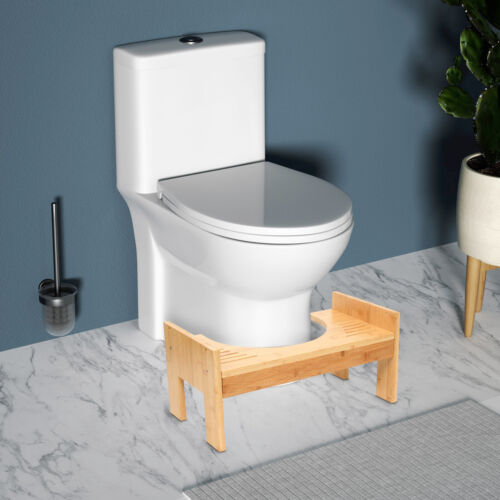 Toilettenhocker Holz Klohocker Erwachsene Toilettenhocker aus Bambus WC Hocker - Bild 12 von 15