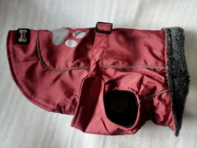 MARKENLOS Hundemantel Regenmantel Wintermantel wasserdicht winddicht Hunde Winterjacke rot