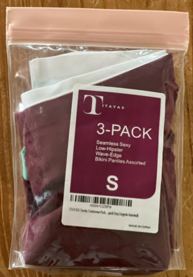 NWT ITAYAK SEAMLESS LOW HIPSTER WAVE EDE BIKINI BIKINI PANTIES SET OF 3 SIZE S