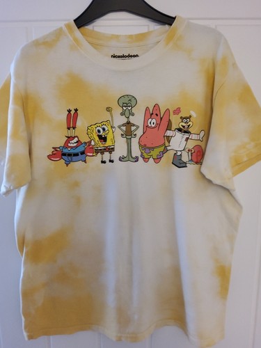NICKELODEON Spongebob Squarepants Yellow Tie Dye T-Shirt Size Medium