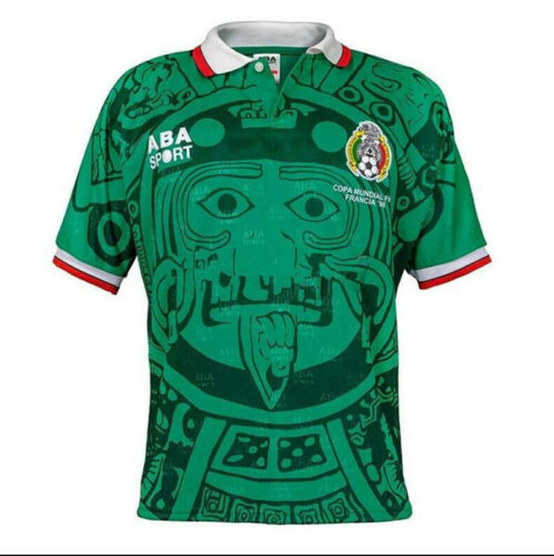 Camiseta de fútbol retro Mexico 1998 Camiseta de visitante 98 Fob8