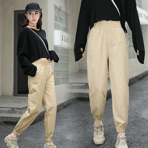 Summer Women High Waist Elastic Harem Pants Casual Jogger Dance Trouser Bottoms - Picture 2 of 9