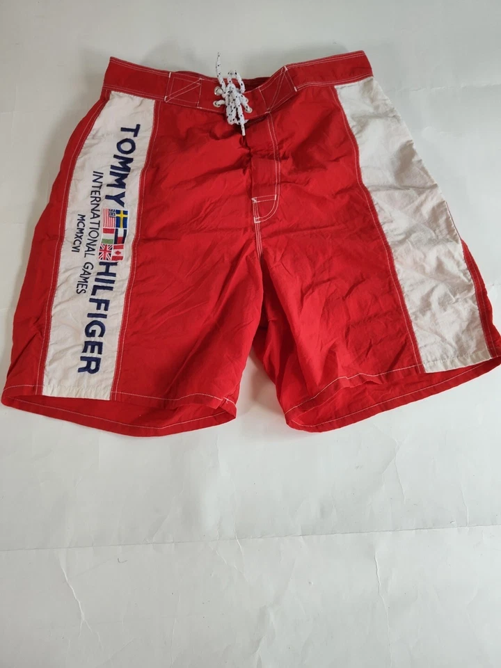 Tommy Hilfiger Board Shorts Sports Mens L Athletics Rare International Games - Image 3 of 4