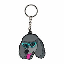 Grey Poodle Key Chain