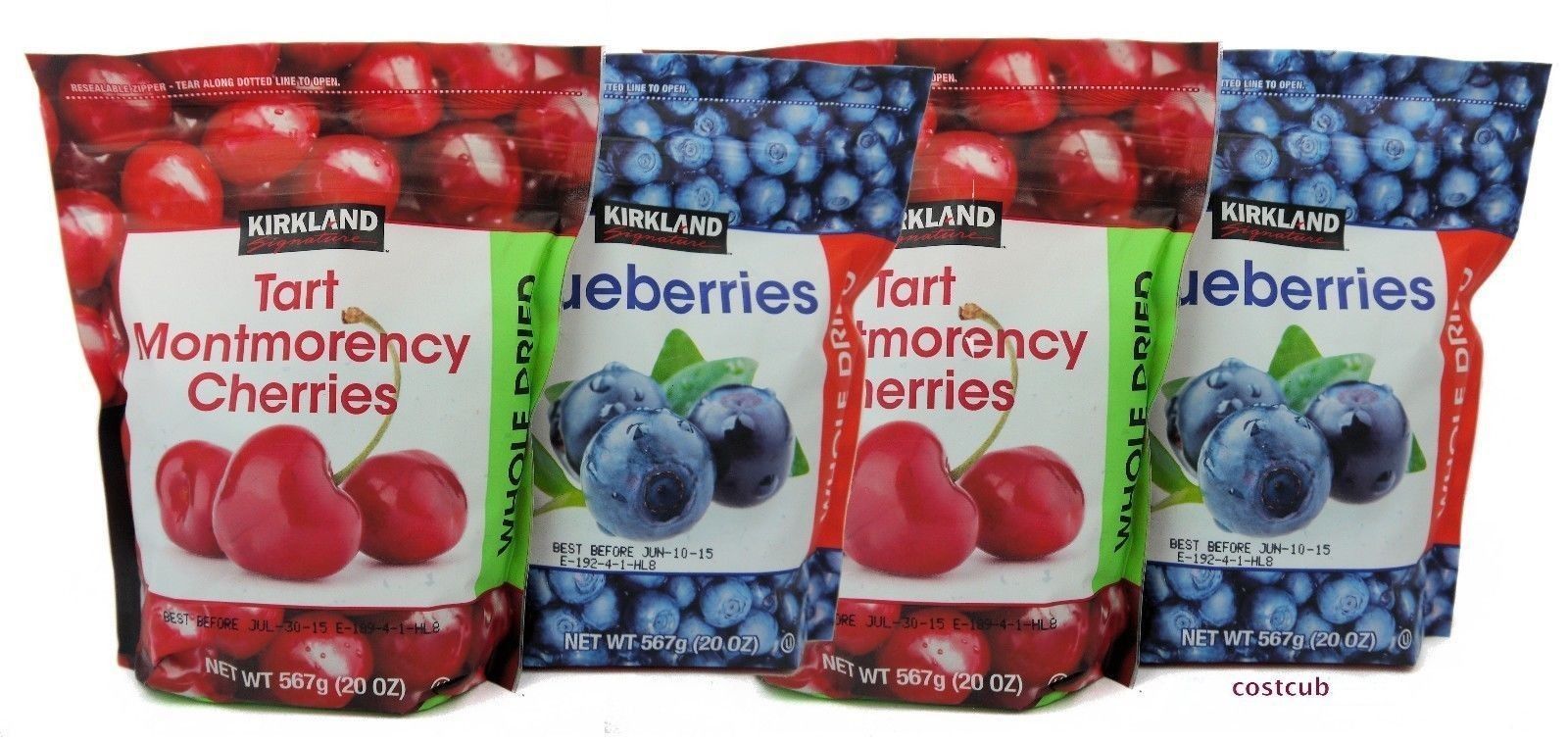 5 Pounds Kirkland Signature Whole Dried Blueberries Montmorency Cherries 4 Bags eBay