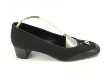 Salvatore Ferragamo Black Boutique Womens Heel loafers tassel Sz 7 B