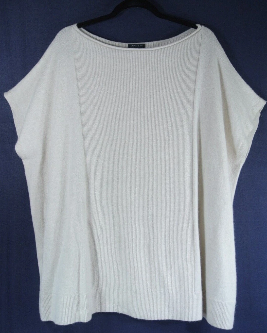 Lafayette 148 cashmere boatneck cap sleeves pullover Poncho Size M #S4607