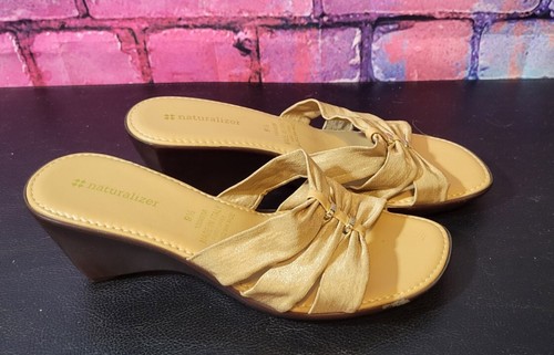 NEW Naturalizer Women's Tan Brown Sandals w/ Fabric Upper Size 9.5 - Picture 2 of 4