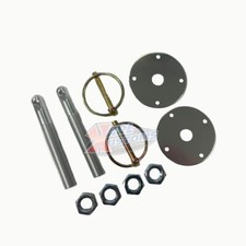 Universal Aluminum Silver Hood Pin Kit Flip-over Style Wstuds Chevy Ford Jdm