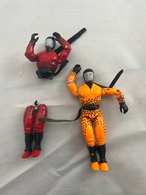 Vintage 1991 GI Joe SLICE V1 & V2 Action figure COBRA NINJA 