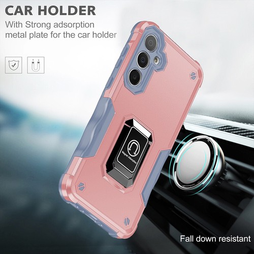 For Samsung Galaxy S24 FE - ShockProof Cover Case w/Ring Kick Stand - Picture 25 of 26