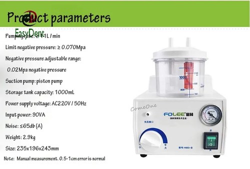 Portable Dental Vacuum Phlegm Suction Unit Electric Sputum Aspirator Apparatus - Picture 7 of 10