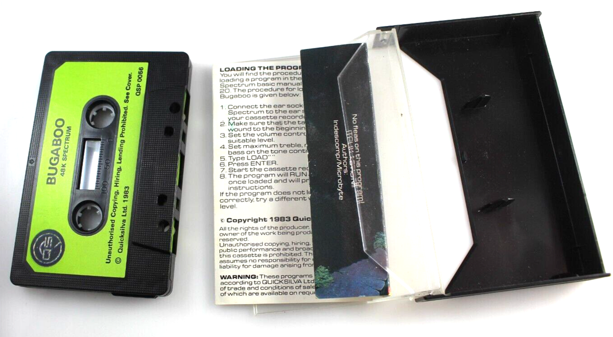 ZX SPECTRUM Vintage Game Bugaboo The Flea 1983 Quicksilva