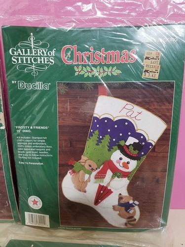 Vtg Bucilla Gallery Of Stitches Christmas Stocking kits Lot Of 4 NEW SEALED - Picture 4 of 11