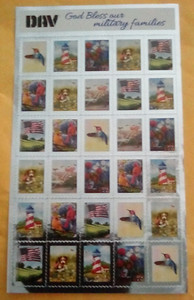 Disabled American Veterans Foil Sticker Sheet (30 total) Lighthouse Birds Flag..