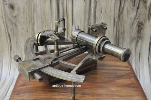 8" Brass Sextant – Nautical Antique Marine Captain Decor | Working Maritime Prop - Picture 7 of 10