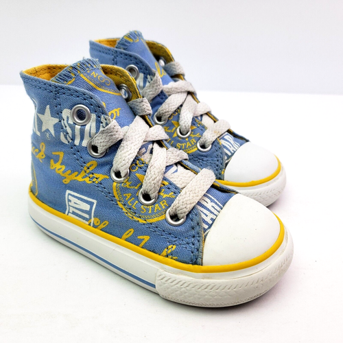 Converse All Star Infant Baby Boy Size 4 Blue Logo Allover Casual