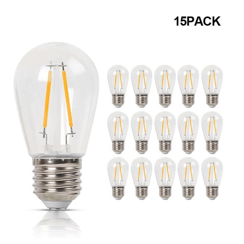 E27 S14 2W LED Light Bulbs Plastic Filament Bulb 2700K for Festoon String Lights - Picture 5 of 20