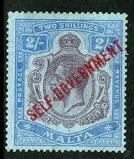 Malta 1922 British KGV 2s Ultra MCSCA Self Gov't Scott #82 Mint U548 ⭐⭐⭐⭐⭐