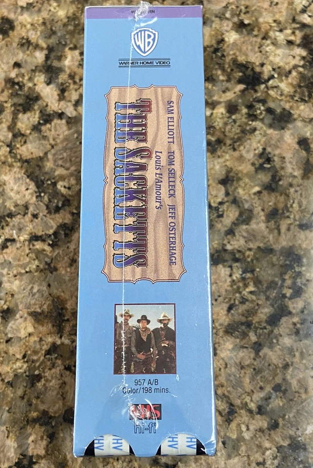 Vintage The Sacketts Tom Selleck Sam Elliot Factory Sealed Rare VHS Watermarks Foto 3 de 4