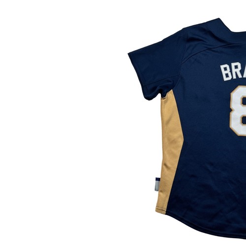 Majestic Top Women's S/S MILWAUKEE BREWERS Braun Jersey Blue Gold White L - 第 9/11 張圖片