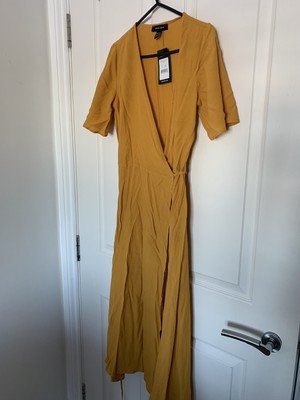 new look yellow wrap dress
