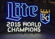 US STOCK Kansas City Royals 2015 World Series Miller Lite Beer 24"x20" Neon Sign