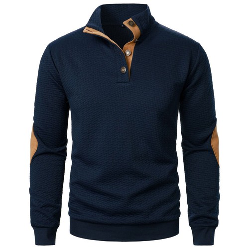 Sudaderas informales para hombre cuello alto con botones manga larga tácticas sudaderas con capucha pulóver - Imagen 4 de 20