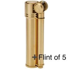 DOUGLASS Oil Lighter Field L + 5 flint sets Brass Gold douglass lighter japan