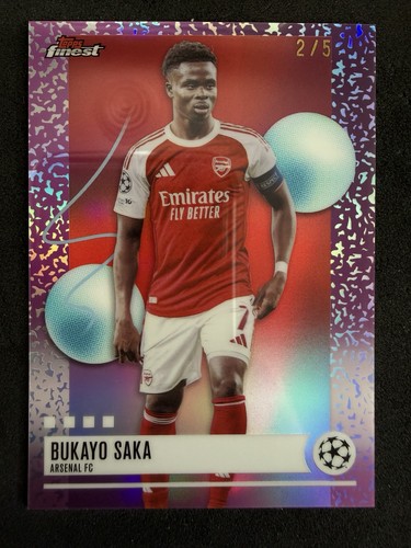 Topps Finest Bukayo Saka Uncommon 2/5 Arsenal FC UEFA 2025-2026