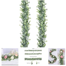 Faux Eucalyptus Garland 2 Pack 6 Feet/pc UV Protected Indoor Outdoor