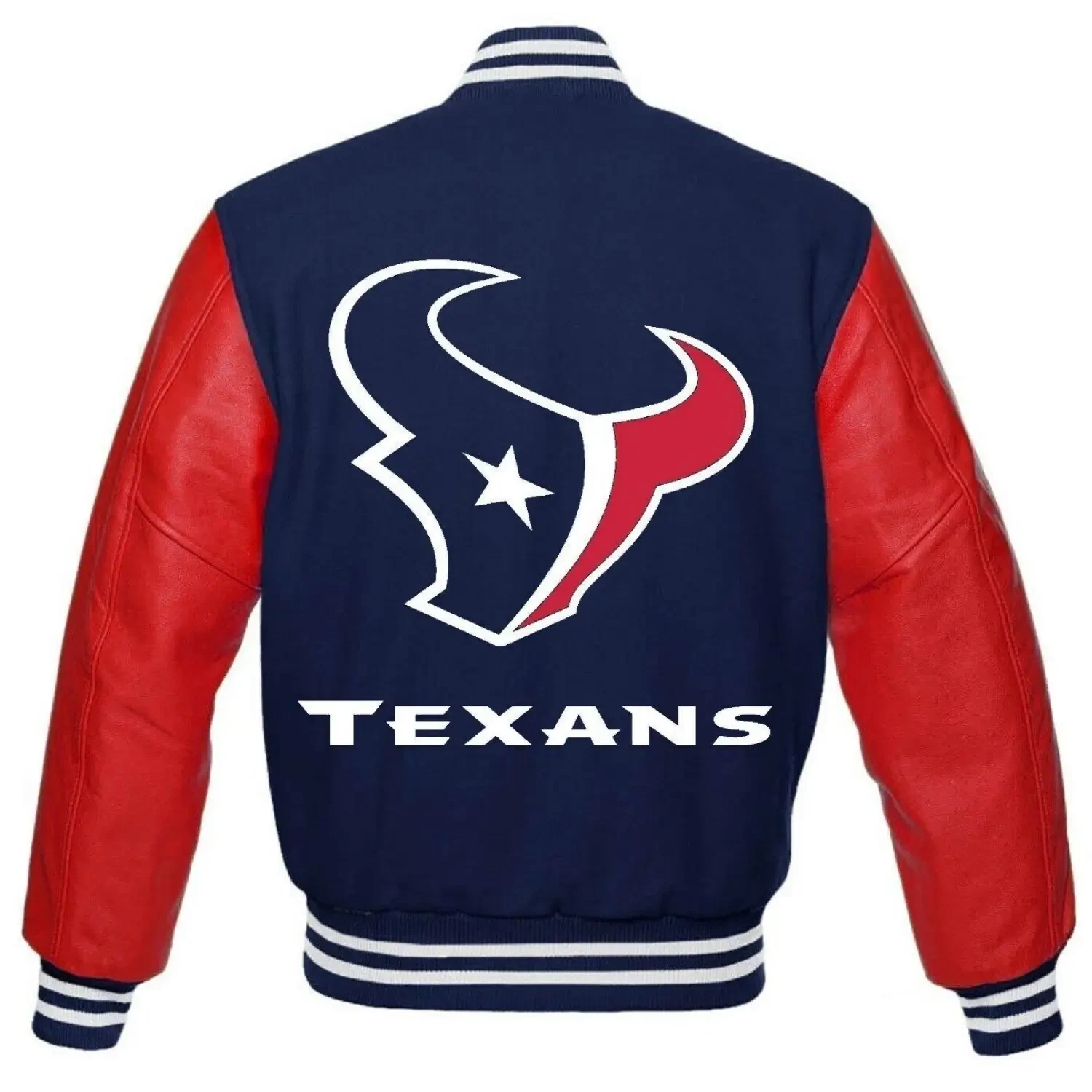 Men’s Houston Texan Varsity Jacket (Not Satin, Not Wool, Not Leather)