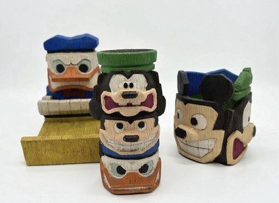 Disney Polynesian Tiki Office Desk Set 3 Pc Set