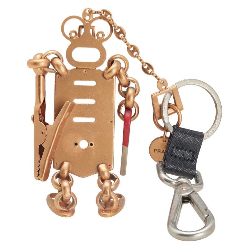 PRADA Key Ring Keychain Bag Robot Gold Red Silver Authentic thumbnail 22