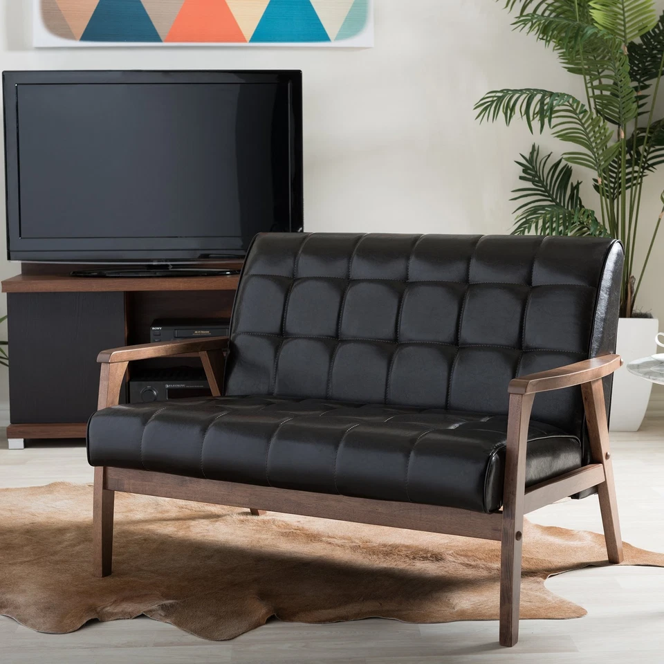 Love Seat Mid-Century Masterpieces, marrón Foto 4 de 4