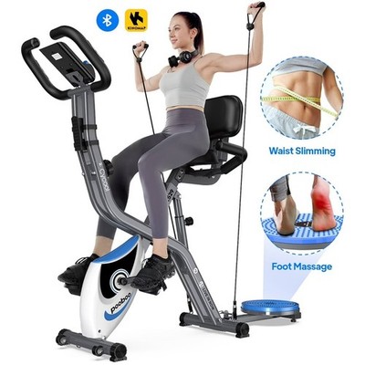 Pooboo 4 in 1 Stationary Exercise Bike Home Gym Cardio Bike