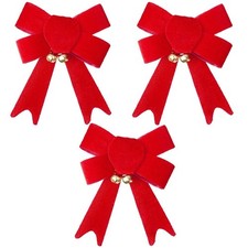 Velour bow tie 10.5x13cm 3 pcs. Decorative Gift Christmas Bow Set