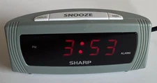 Sharp Digital LED Alarm Clock W/Top Snooze  Battery Backup Model #SPC054