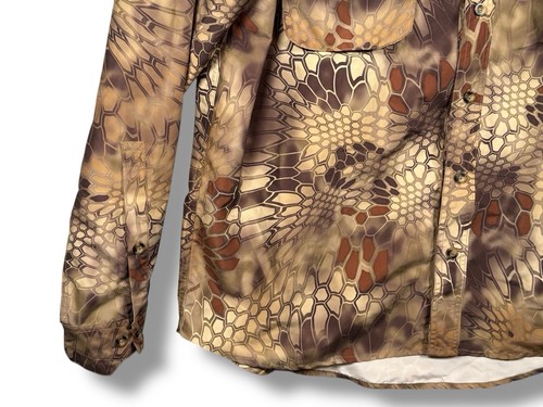 Mens Kryptek Highlander Camo Long Sleeve Button Up Shirt XL Hunting Camping - Picture 5 of 12