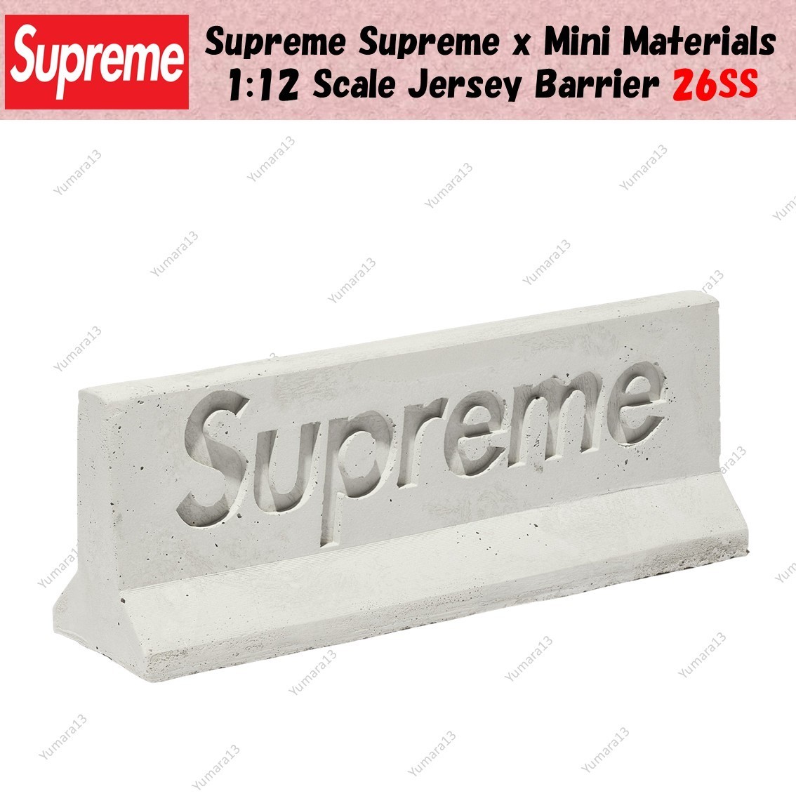 Supreme Supreme x Mini Materials 1:12 Scale Jersey Barrier 26SS | eBay