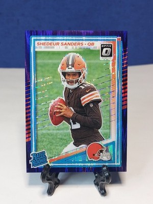 Shedeur Sanders 2025 Donruss Optic Purple Shock Prizm Rated Rookie